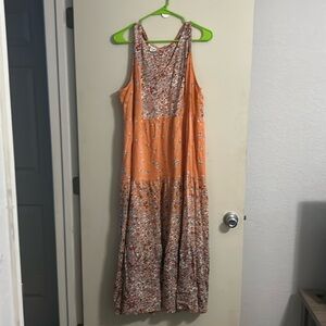 Orange w/flowers dress XL